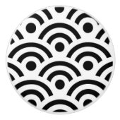 黒く及び白い陶磁器のキャビネットのノブ セラミックノブ (正面)