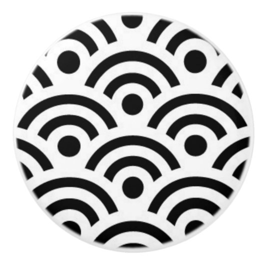 黒く及び白い陶磁器のキャビネットのノブ セラミックノブ (正面)