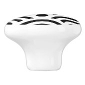 黒く及び白い陶磁器のキャビネットのノブ セラミックノブ (側面)