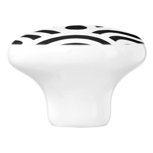 黒く及び白い陶磁器のキャビネットのノブ セラミックノブ (側面)