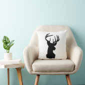黒く及び白い雄鹿の頭部 クッション (椅子)