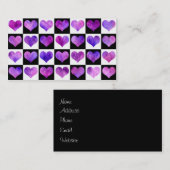 黒く及び白いIolantheのハートの名刺 名刺 (正面/裏面)