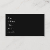 黒く及び白いIolantheのハートの名刺 名刺 (裏面)