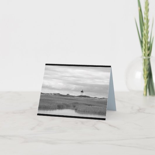 黒く及び白いProvincetown、MA空白のなNotecards カード (正面)