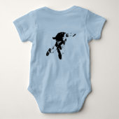 黒く及び白いSkydiving ベビーボディスーツ (裏面)