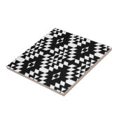 黒く及び白くアステカなパターン タイル (側面)