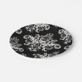 黒く及び白くエレガントな紙皿- 8のセット ペーパープレート (アングル)