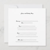 黒く及び白くエレガントな誕生会のイベント 招待状 (裏面)