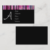 黒く及び白くガーリーなライン名刺 名刺 (正面/裏面)