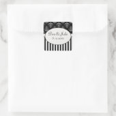 黒く及び白くストライプのなバロック スクエアシール (バッグ)