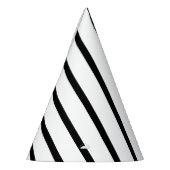 黒く及び白くストライプのなパーティーの帽子 パーティーハット (左)