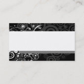 黒く及び白くモダンな点及びつる植物の抽象芸術 名刺 (裏面)