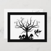 黒く及び白く不気味な妖精の郵便はがき ポストカード (正面/裏面)