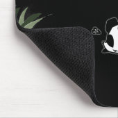 黒く及び白く中国のなパンダ-黒 マウスパッド (コーナー)