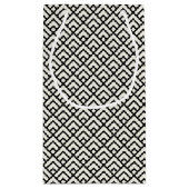 黒く及び白く幾何学的なパターン スモールペーパーバッグ (裏面)