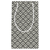 黒く及び白く幾何学的なパターン スモールペーパーバッグ (正面)