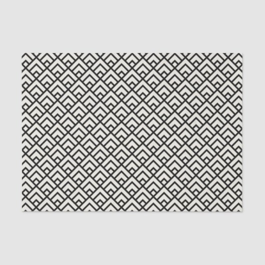 黒く及び白く幾何学的なパターン 薄葉紙 (正面)