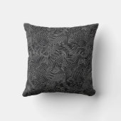 黒く及び白く幾何学的なラインプリントのクッション クッション (裏面)