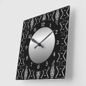 黒く及び白く幾何学的な三角形の柱時計 スクエア壁時計 (傾斜)