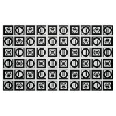 黒く及び白く幾何学的な等号パターン生地 ファブリック (ファットクウォーター)