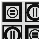 黒く及び白く幾何学的な等号パターン生地 ファブリック (クローズアップ)