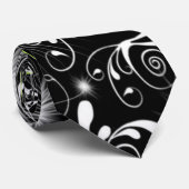 黒く及び白く渦巻形のなタイ ネクタイ (ロール)
