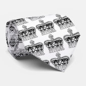 黒く及び白く王室のな王冠の首のタイ ネクタイ (ロール)