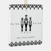 黒く及び白く粋なくるみ割りの写真のクリスマス セラミックオーナメント (右)