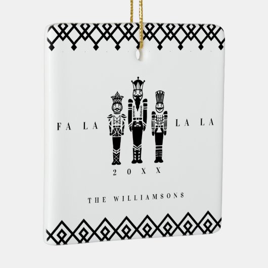 黒く及び白く粋なくるみ割りの写真のクリスマス セラミックオーナメント (右)