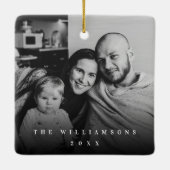 黒く及び白く粋なくるみ割りの写真のクリスマス セラミックオーナメント (裏面)