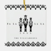 黒く及び白く粋なくるみ割りの写真のクリスマス セラミックオーナメント (正面)