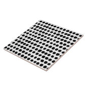 黒く及び白く色彩の鮮やかな水玉模様 タイル (側面)