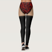 黒く及び赤いひもで締めて下さい レギンス (裏面)