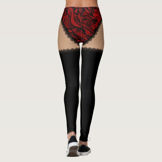 黒く及び赤いひもで締めて下さい レギンス (裏面)