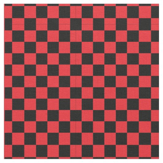 黒く及び赤いレジ係パターン生地 ファブリック (クローズアップ)