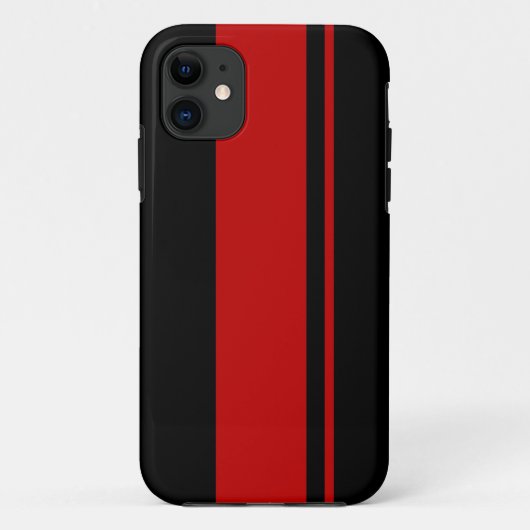 黒く及び赤い競争は-インスパイアレースカーを縞で飾ります Case-Mate iPhoneケース (裏面)