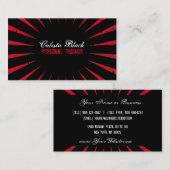 黒く及び赤くグランジな破烈のカスタムの名刺 名刺 (正面/裏面)