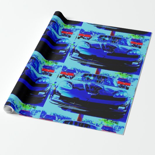黒く及び青のコルベットZ06の前部分そしてフード ラッピングペーパー (アンロールド)