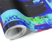 黒く及び青のコルベットZ06の前部分そしてフード ラッピングペーパー (ロールコーナー)