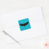 黒く及び青のワシのシルエットのアートワークのステッカー スクエアシール (封筒)