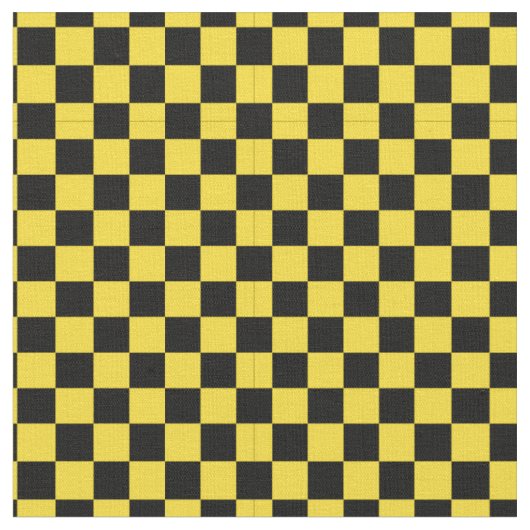 黒く及び黄色のレジ係パターン生地 ファブリック (クローズアップ)