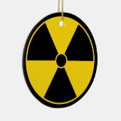黒く及び黄色の放射の記号のオーナメント セラミックオーナメント (右)