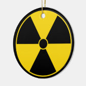 黒く及び黄色の放射の記号のオーナメント セラミックオーナメント (左)
