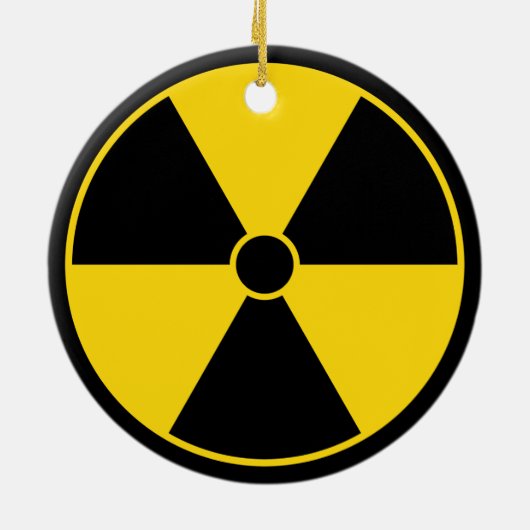 黒く及び黄色の放射の記号のオーナメント セラミックオーナメント (裏面)