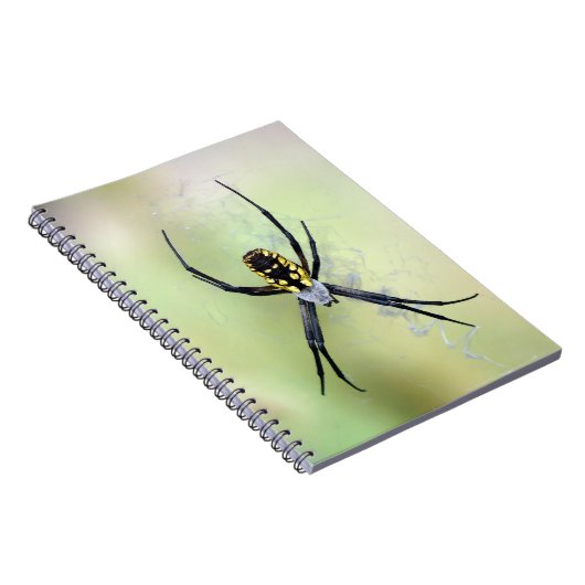 黒く及び黄色のArgiopeの庭くものメモ帳 ノートブック (右側)