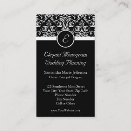 黒く壮大な記章のモノグラムの名刺 名刺