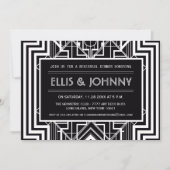 黒く幾何学的なリハーサルの夕食の招待状 招待状 (正面)