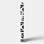 黒く幾何学的な等号パターンの白 Case-Mate iPhoneケース (裏面 / 左)