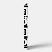 黒く幾何学的な等号パターンの白 Case-Mate iPhoneケース (裏面 / 右)