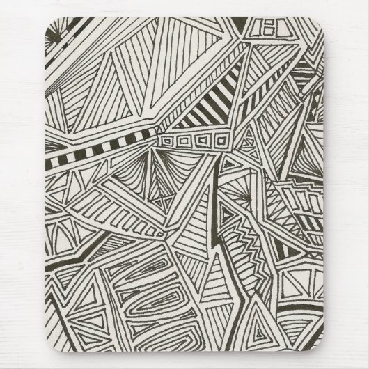 黒く幾何学的なmousepad マウスパッド (正面)